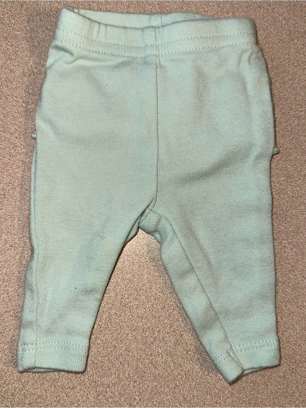 4 pair of Carter’s preemie baby girl pants mint, navy, pink, purple